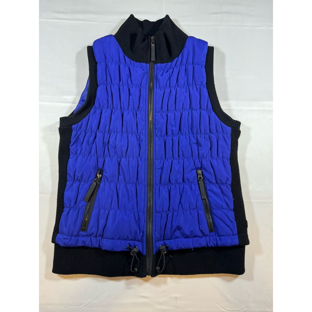Calvin Klein Womens Quilted Performance Vest Blue/Black Size XL Sleeveless